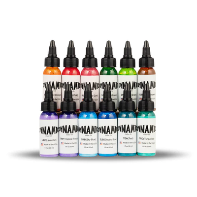 Dynamic Circa 2003 Tattoo Ink 12 Color Set - 1 oz Bottles