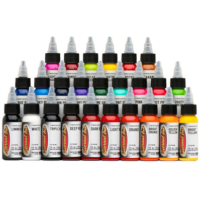 Eternal Tattoo Ink - TOP COLORS 25 BOTTLES SET