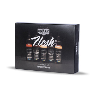 Dynamic Tattoo Ink Platinum Flesh Set 1 oz Bottles - 5 Colors