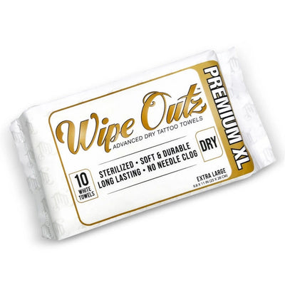Wipe Outz Premium XL Dry White Tattoo Towels (1 Pack)