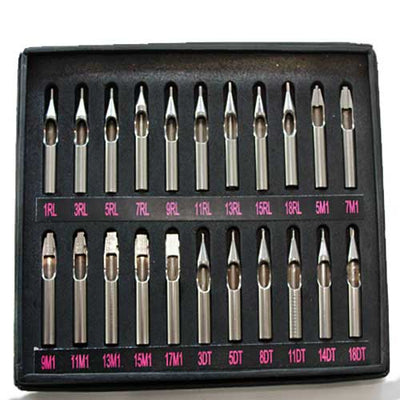 22 Piece Sainless Steel Tattoo Tip Set