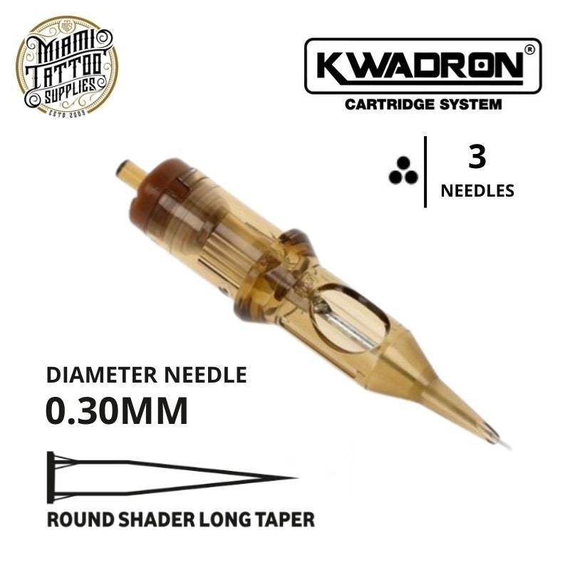 Kwadron Tattoo Cartridge Needle 3RS - #10 Diameter - Long Taper