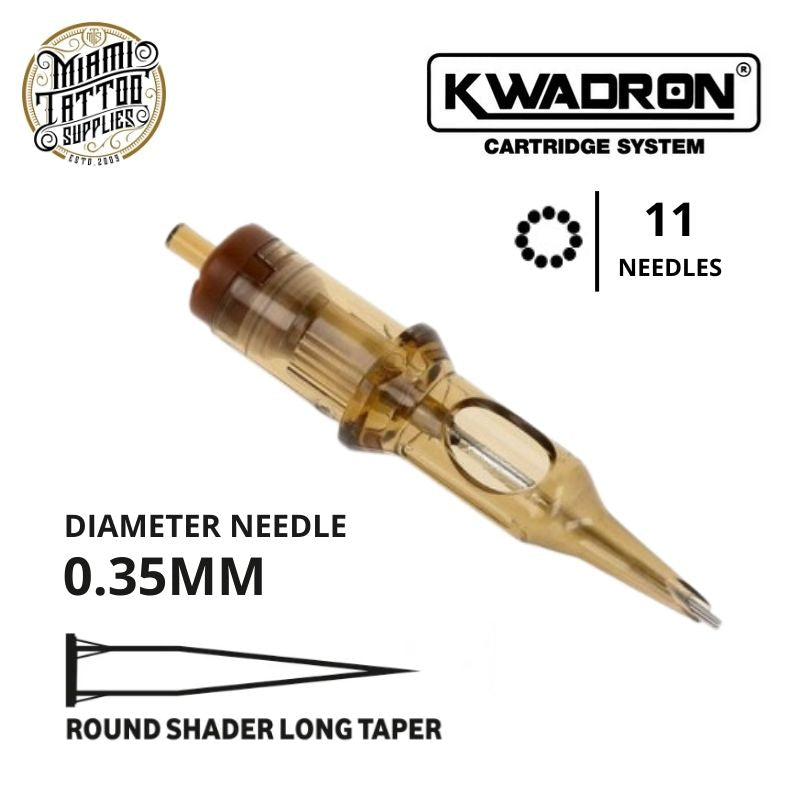 Kwadron Tattoo Cartridge Needle 11RS - #12 Diameter - Long Taper