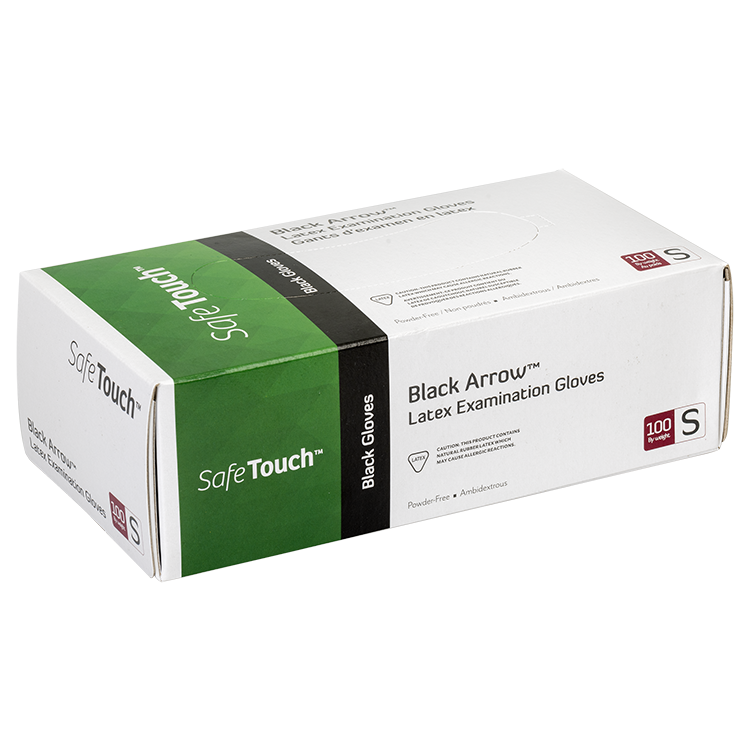 Black Arrow Latex Exam Gloves Powder-Free - Box of 100
