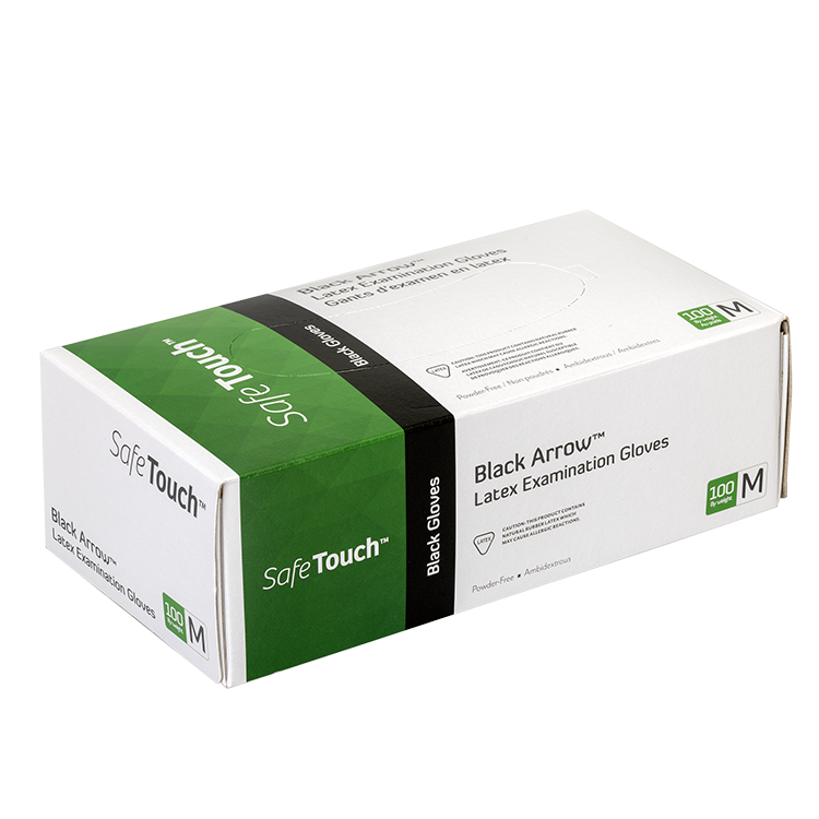 Black Arrow Latex Exam Gloves Powder-Free - Box of 100