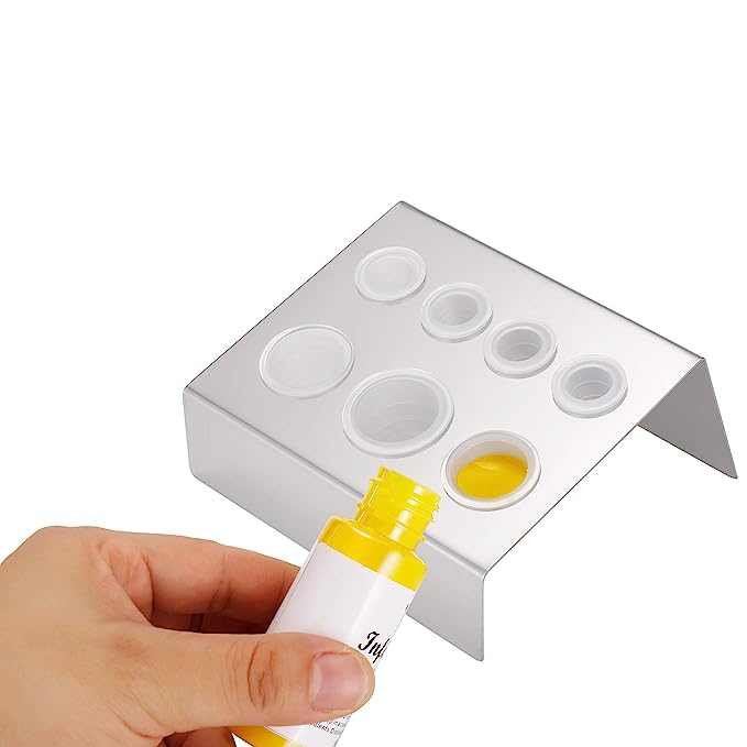 Soporte para tapones de tinta para tatuajes 7 en acero inoxidable