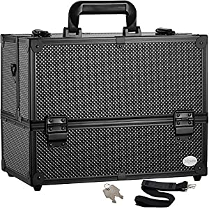 Makeup Case Organizer with Lock and Compartments