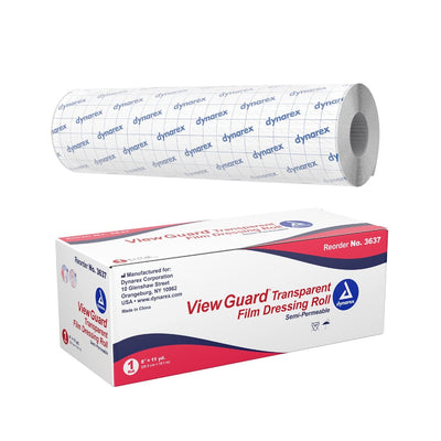 Dynarex View Guard Transparent Dressing Rolls in packaging