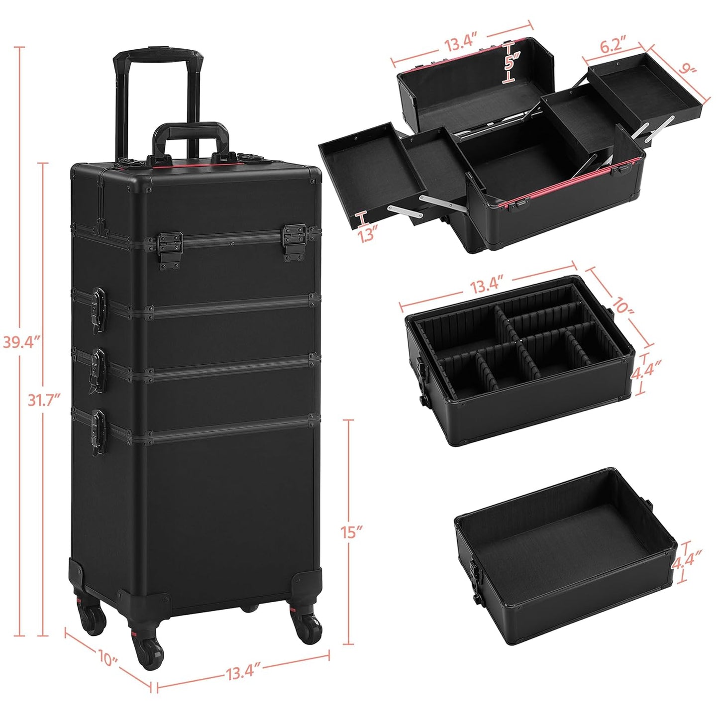 Travel Case Large Capacity 3 OR 4 in 1