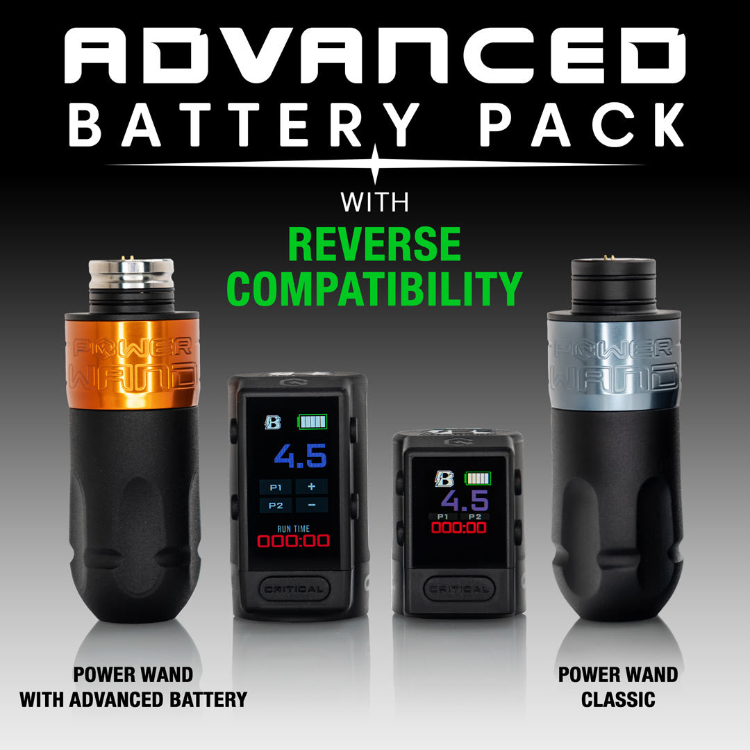 Bishop Power Wand with Advanced Battery Critical X Wireless Tattoo Machine  - Shader 3.5mm - Full Set