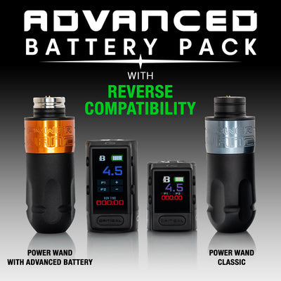 Bishop Power Wand with Advanced Battery Critical X Wireless Tattoo Machine  - Packer 4.2 - Full Set
