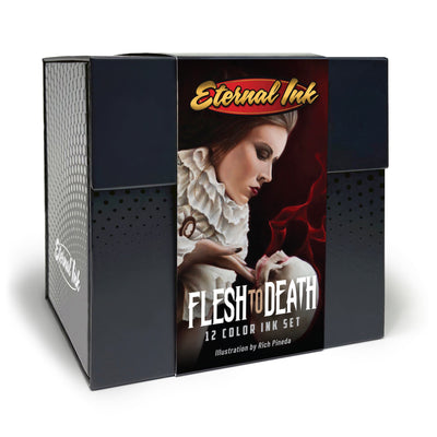 Tinta para tatuaje eterna - Rich Pineda's Flesh to Death Juego de 12 - Botellas de 1 oz