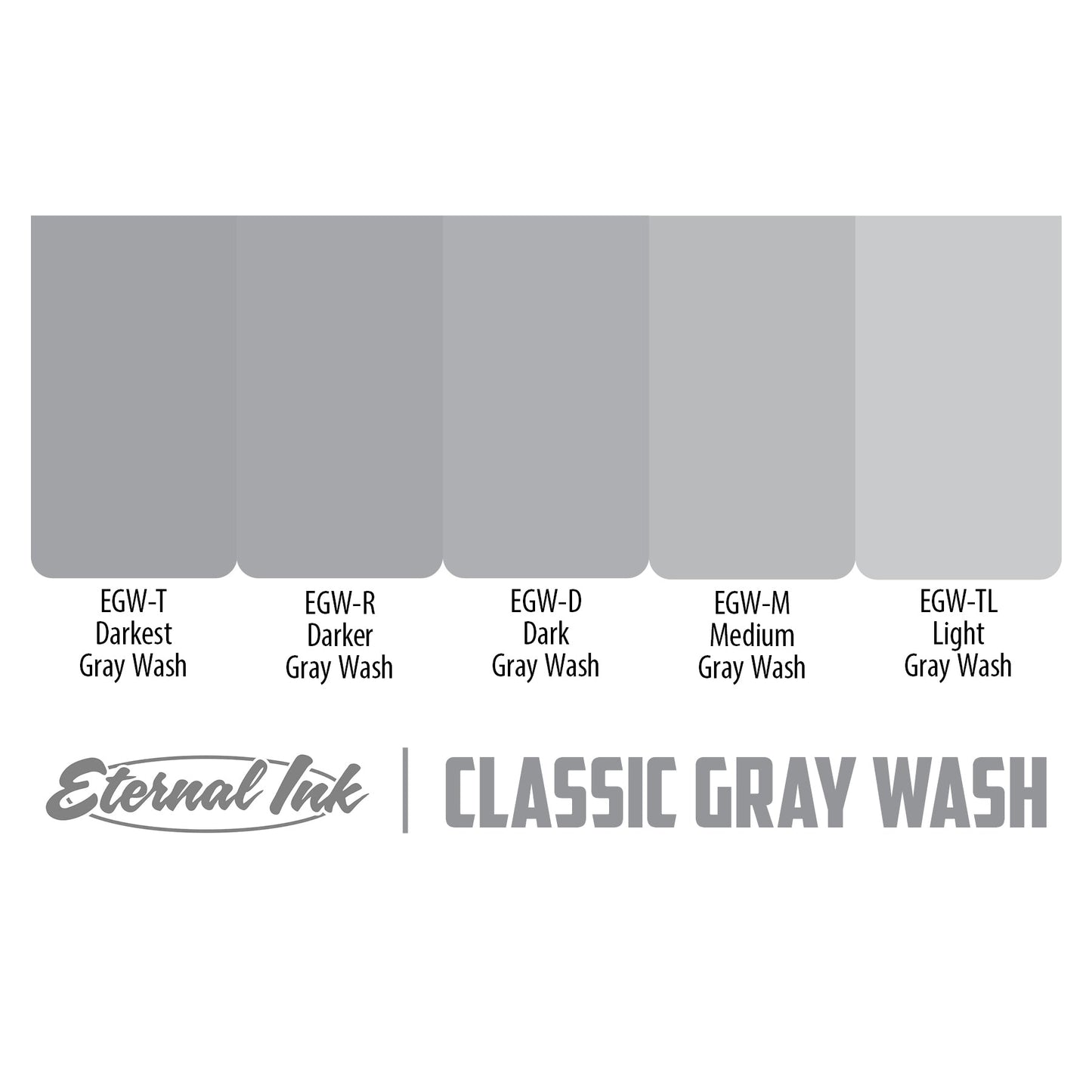 Eternal Tattoo Ink -  Graywash Set 5 Bottles