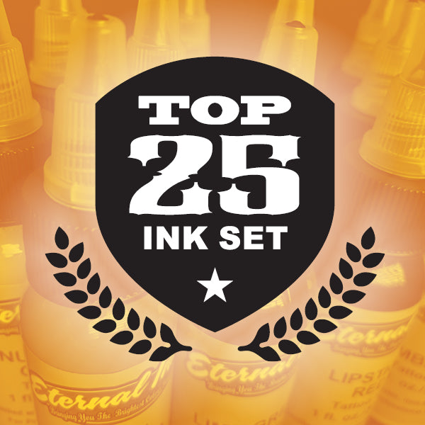 Eternal Tattoo Ink - TOP COLORS 25 BOTTLES SET