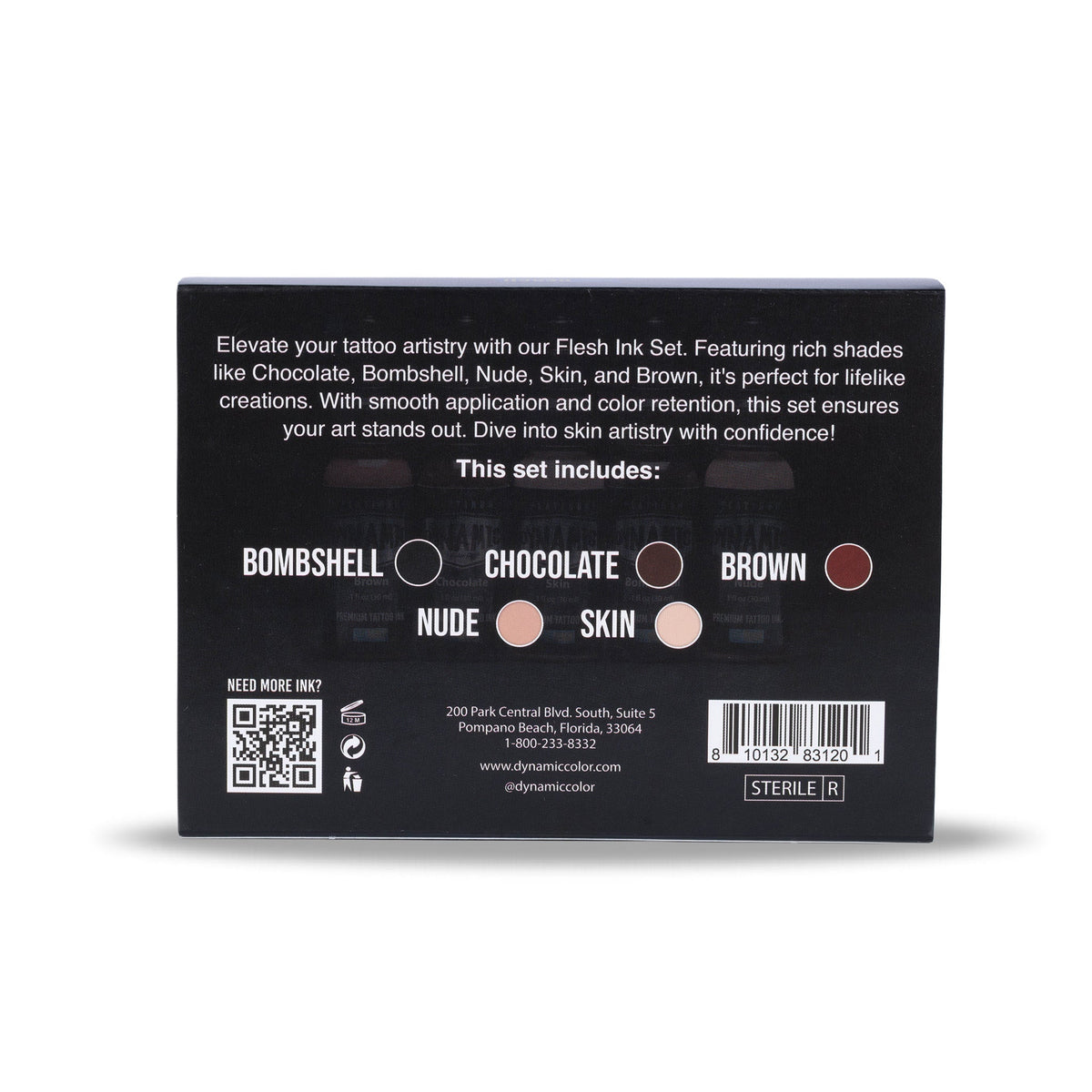 Dynamic Tattoo Ink Platinum Flesh Set 1 oz Bottles - 5 Colors