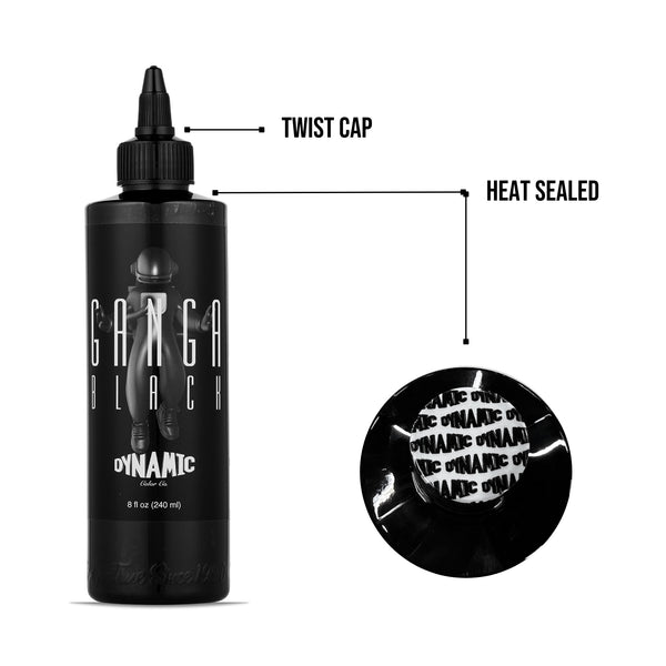 Dynamic Ganga Black Tattoo Ink - 8oz Bottle
