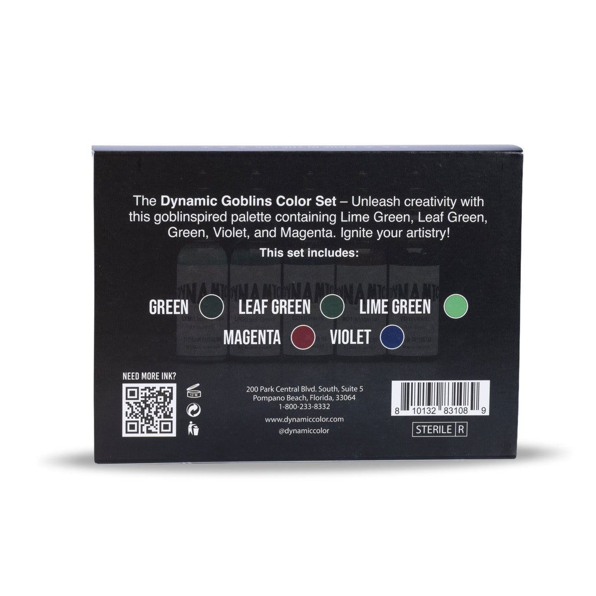 Dynamic Tattoo Ink Goblins Set 1oz Bottles - 5 Colors