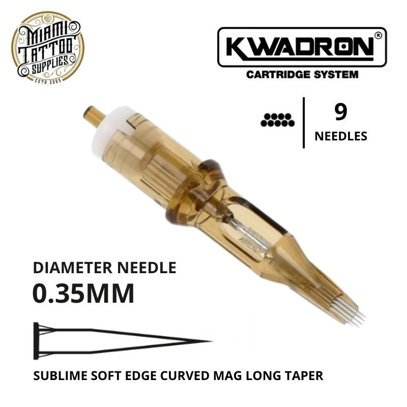 Kwadron Tattoo Cartridge Needle 9SEM SUB - #12 Diameter - Long Taper