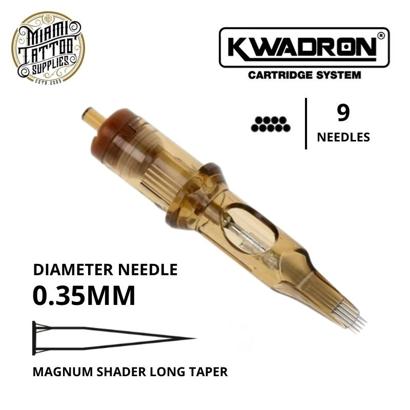 Kwadron Tattoo Cartridge Needle 9M - #12 Diameter - Long Taper