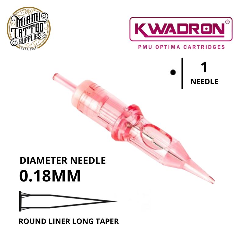 Kwadron Optima PMU Tattoo Cartridge Needle 1RL - #0.18 Diameter - Long Taper