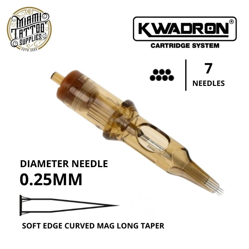 Kwadron Tattoo Cartridge Needle 7SEM - #8 Diameter - Long Taper