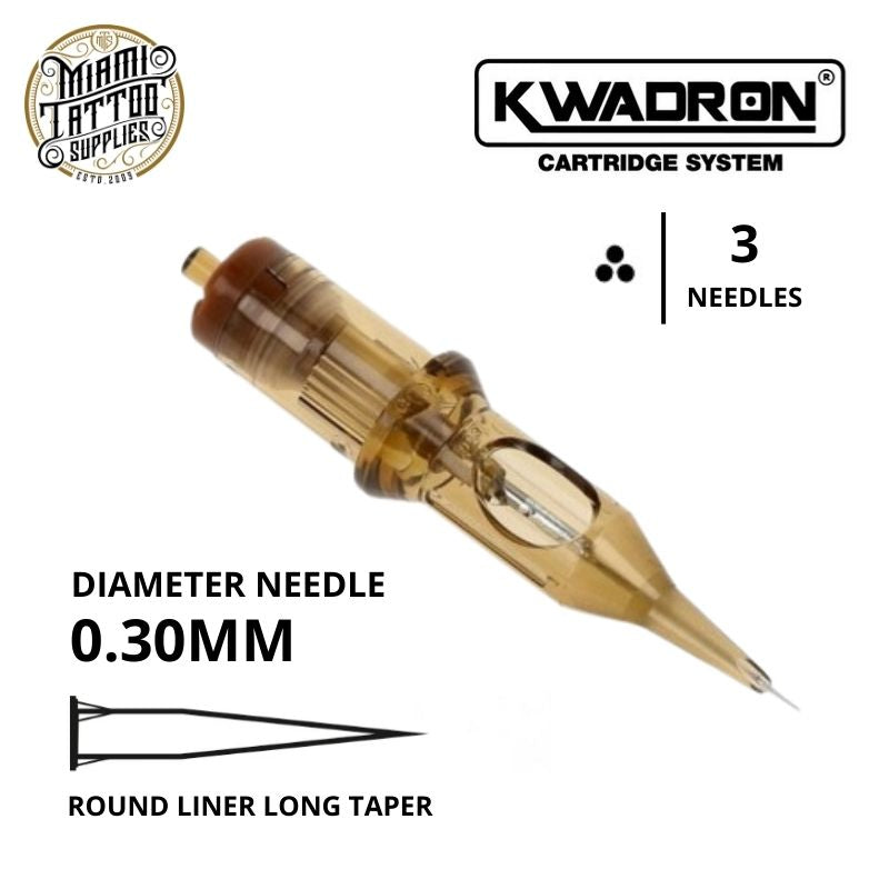 Kwadron Tattoo Cartridge Needle 3RL - #10 Diameter - Long Taper