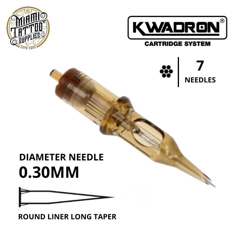 Kwadron Tattoo Cartridge Needle 7RL - #10 Diameter - Long Taper