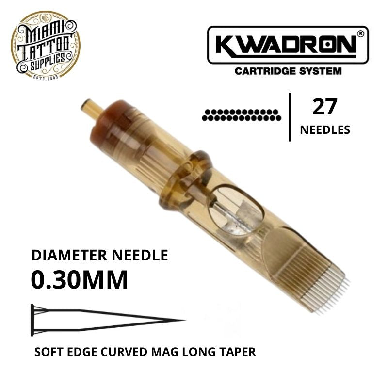 Kwadron Tattoo Cartridge Needle 27SEM - #10 Diameter - Long Taper