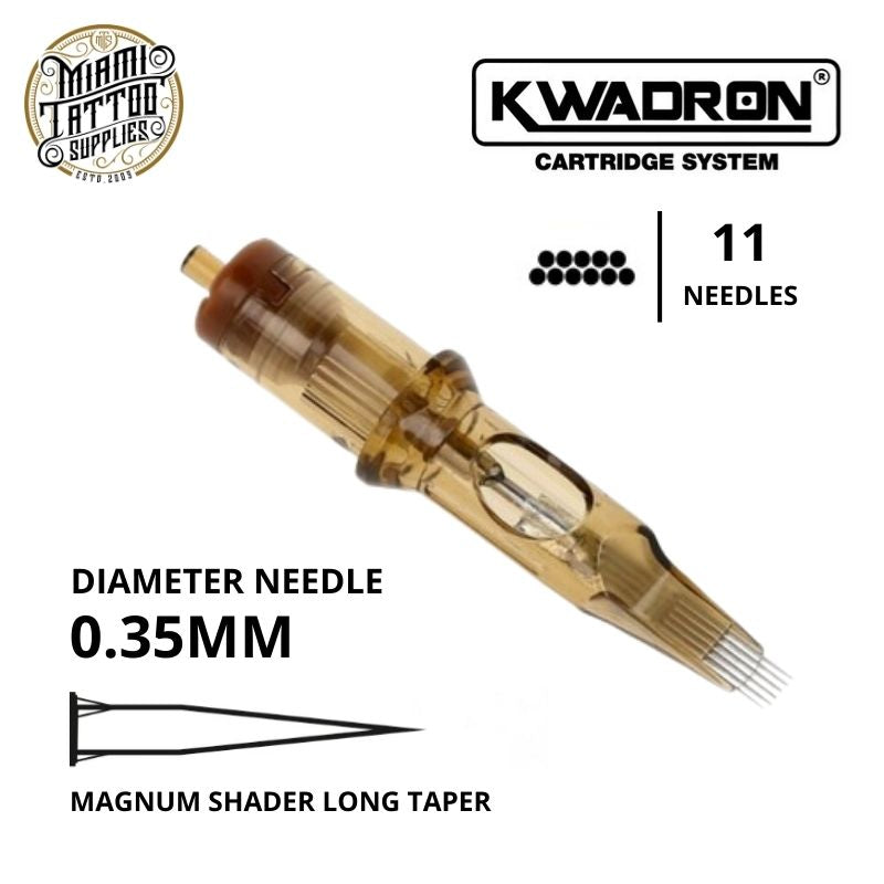 Kwadron Tattoo Cartridge Needle 11M - #12 Diameter - Long Taper