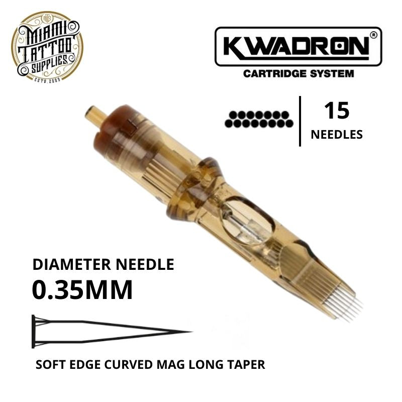 Kwadron Tattoo Cartridge Needle 15SEM - #12 Diameter - Long Taper