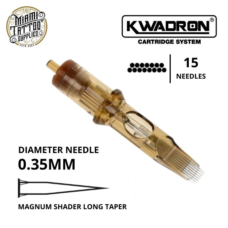 Kwadron Tattoo Cartridge Needle 15M - #12 Diameter - Long Taper