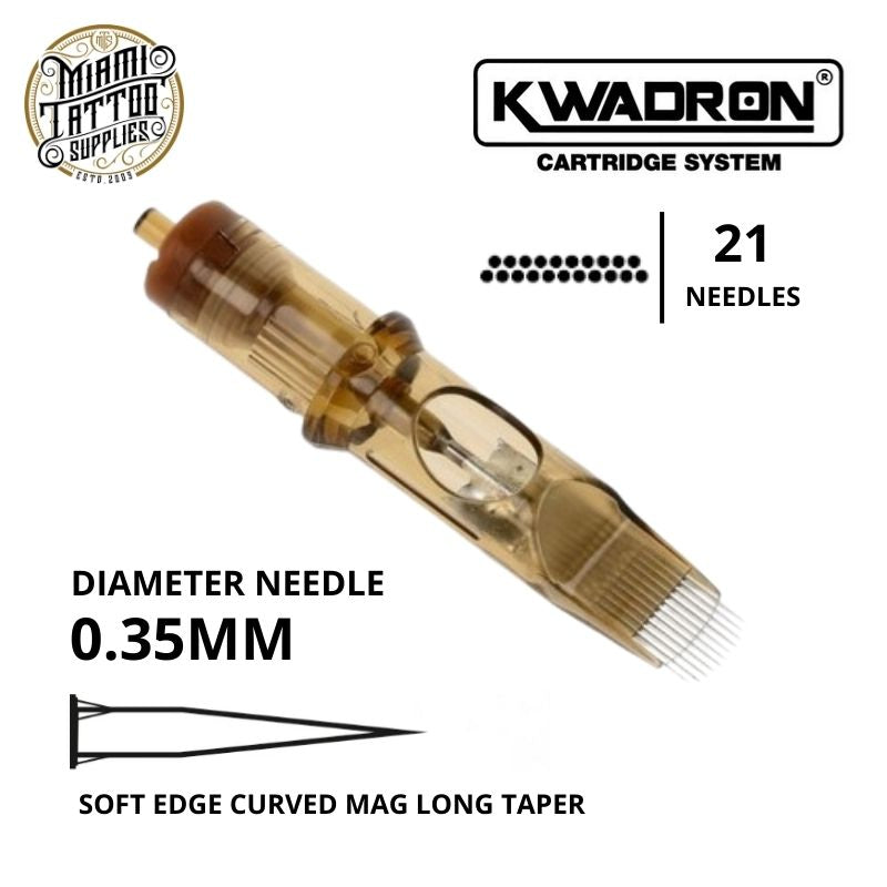 Kwadron Tattoo Cartridge Needle 21SEM - #12 Diameter - Long Taper