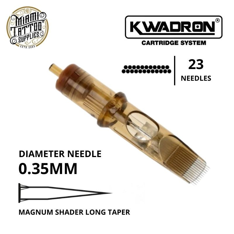 Kwadron Tattoo Cartridge Needle 23M - #12 Diameter - Long Taper