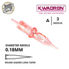 Kwadron Optima PMU Tattoo Cartridge Needle 3RS - #0.18 Diameter - Long Taper