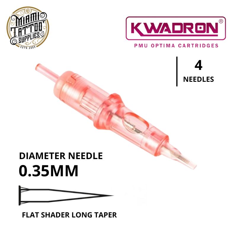 Kwadron Optima PMU Tattoo Cartridge Needle 4FL - #0.35 Diameter - Long Taper