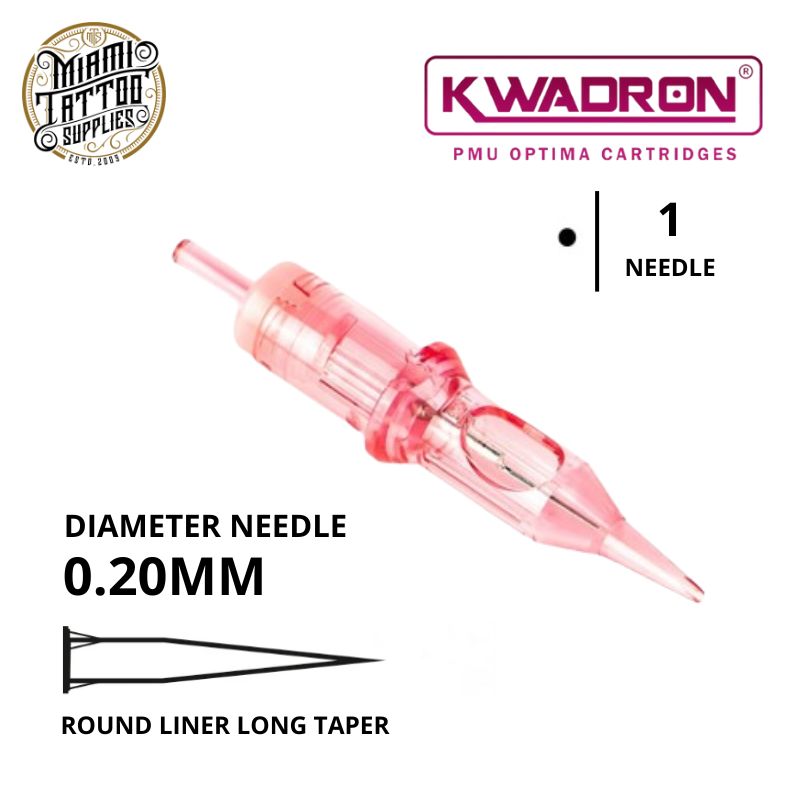 Kwadron Optima PMU Tattoo Cartridge Needle 1RL - #0.20 Diameter - Long Taper