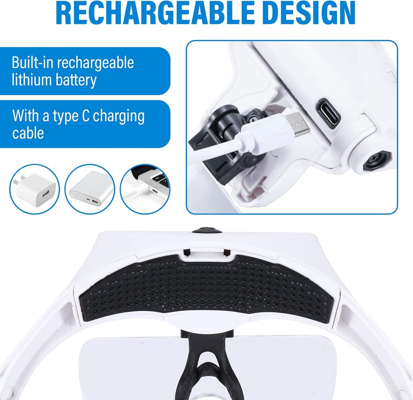 Magnifying Glasses with 4 LED Lights