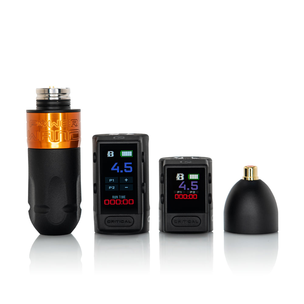 Bishop Power Wand with Advanced Battery Critical X Wireless Tattoo Machine  - Packer 4.2 - Full Set