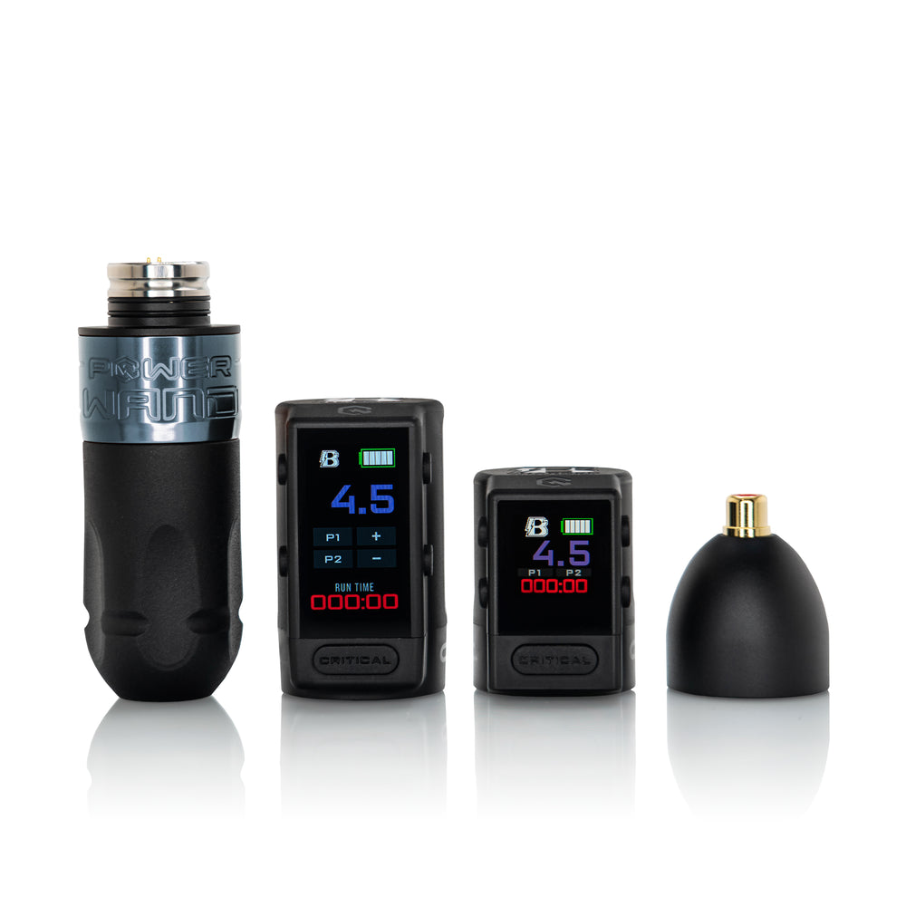 Bishop Power Wand with Advanced Battery Critical X Wireless Tattoo Machine  - Shader 3.5mm - Full Set