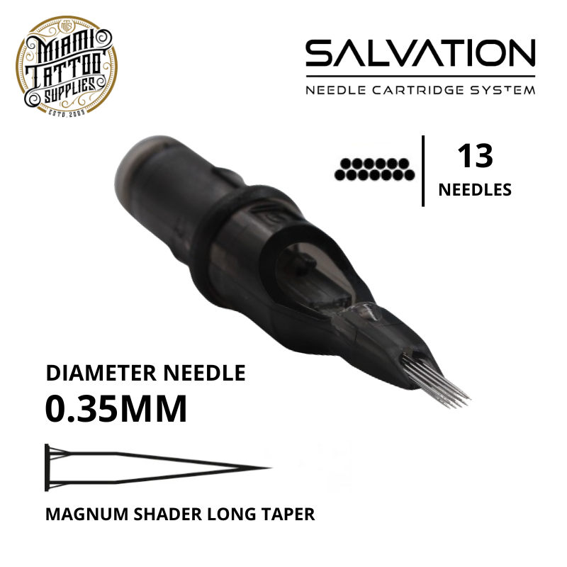 Salvation Cartridge Tattoo Needles 13MAG - #12 Diameter - Long Taper