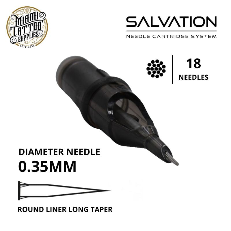 Salvation Cartridge Tattoo Needles 18RL - #12 Diameter - Long Tape