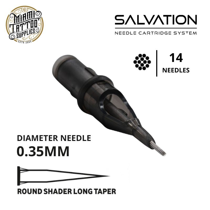 Salvation Cartridge Tattoo Needles 14RS - #12 Diameter - Long Taper