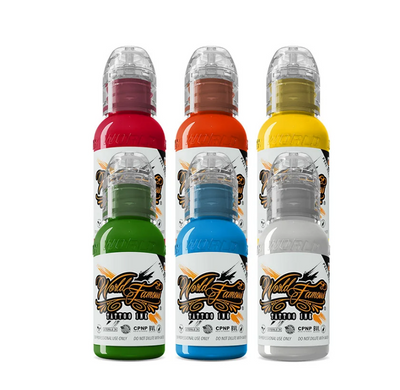 World Famous Tattoo Ink - 6 Color Simple Set 1 oz
