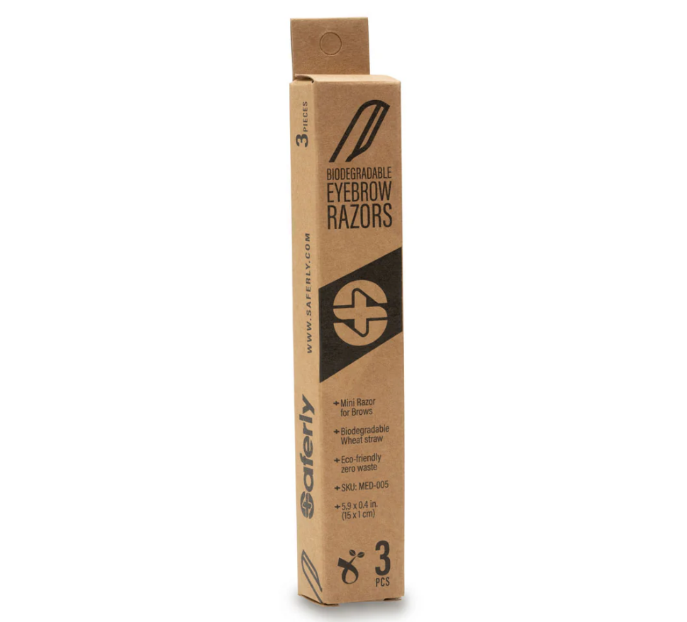 Saferly Biodegradable Eyebrow Razors - Box of 3