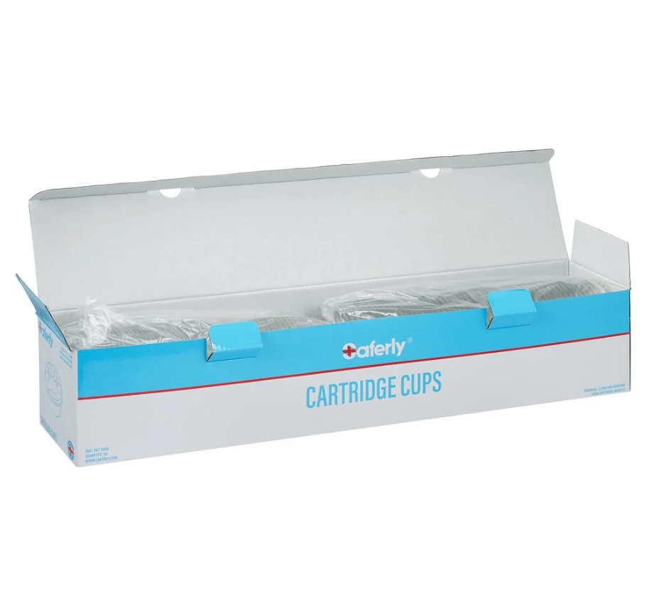 Saferly Cartridge Cups - Box of 50 Rinse Cups + 50 Cartridge Holder Lids