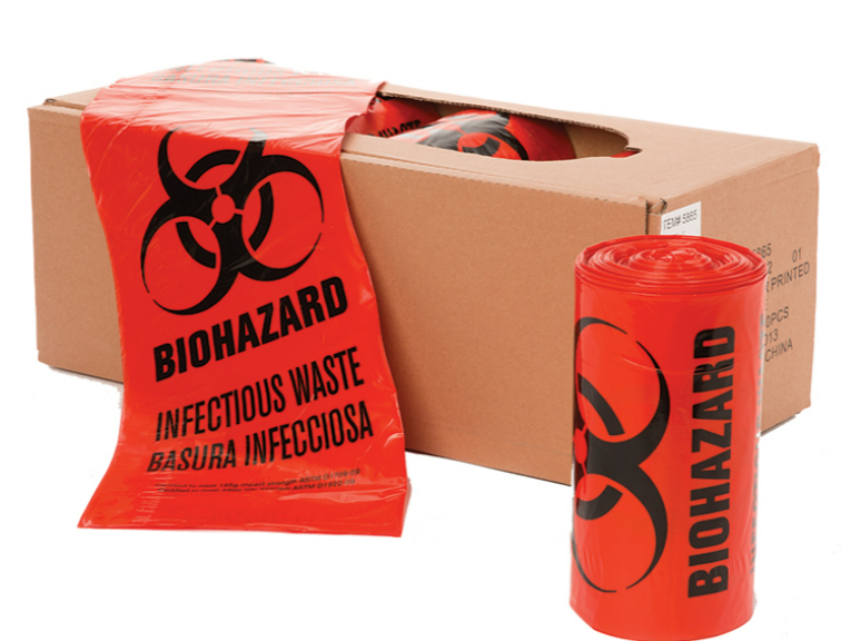 Biohazard Red 10 Gallon Bags - Box of 100