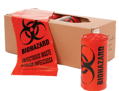 Bolsas Biohazard Rojas de 10 Galones - Caja de 100