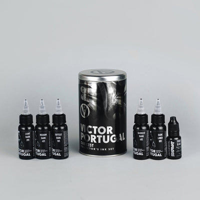 Radiant Ink - Victor Portugal Darkest Collector's Tattoo Ink Set - 5 Bottles