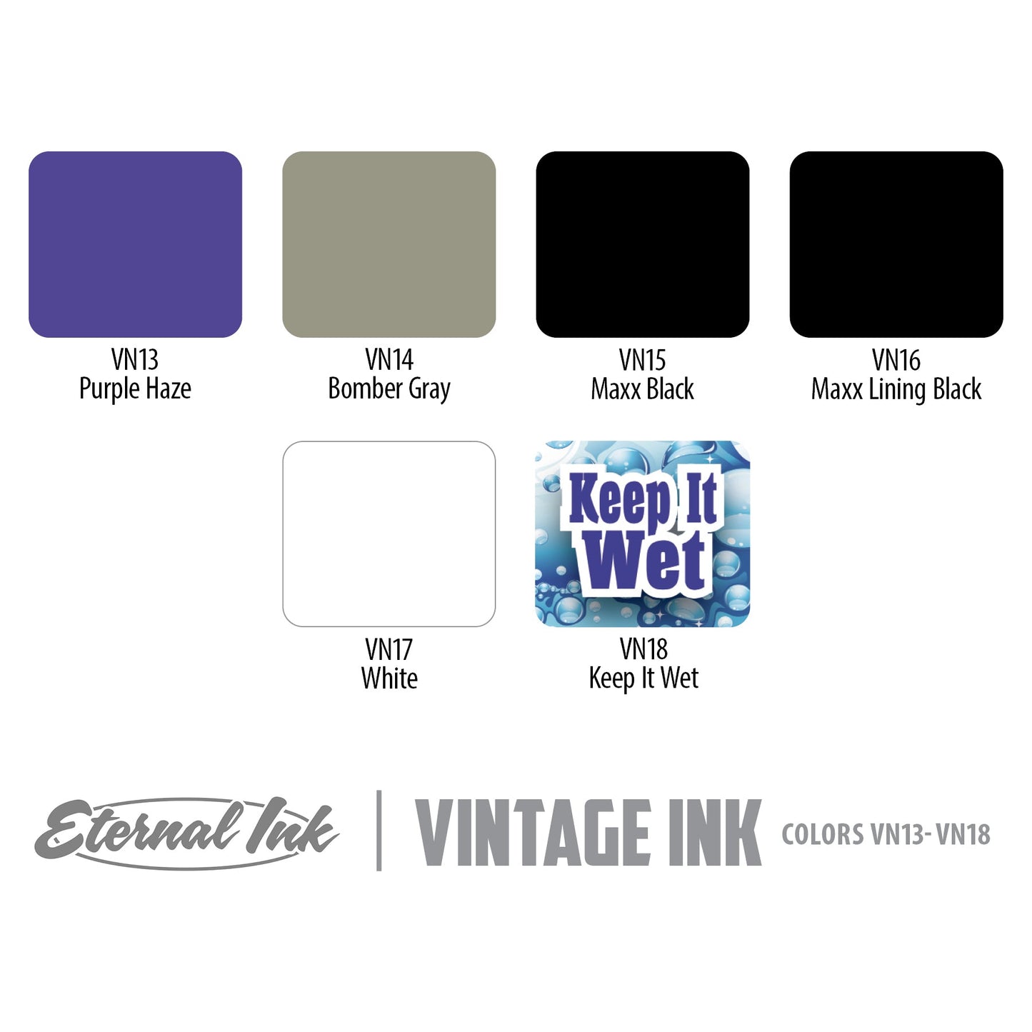 Eternal Tattoo Ink - Vintage Ink Set of 18 - 1oz Bottles