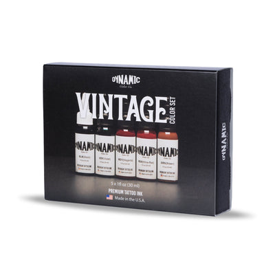 Dynamic Tattoo Ink Vintage Set 1oz Bottles - 5 Colors